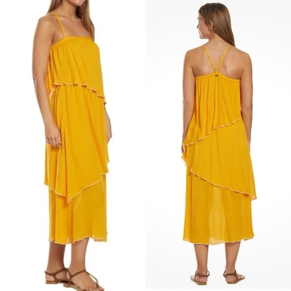 O'neill | Yellow Tiered Sun Dress | Size L - Picture 2 of 6